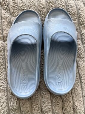 Eloise Light Blue Slide Sandals - Women's Comfortable Slip-Ons